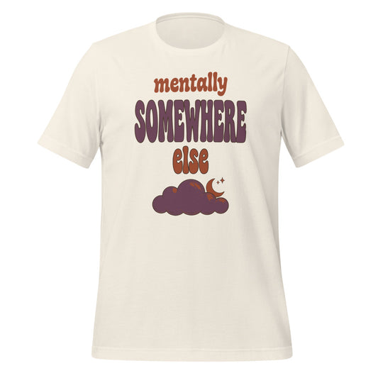 Mentally Somewhere Else soft retro daydream mental health tee — Vintage White, front