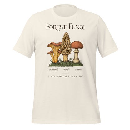 Forest Fungi vintage mushroom field guide tee — Vintage White, front