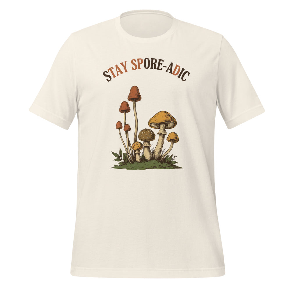 Stay Spore-adic funny vintage mushroom tee — Vintage White, front