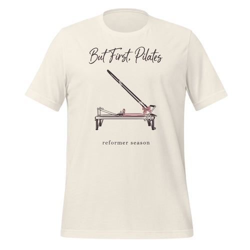 But First Pilates Shirt, Reformer Pilates Tee, Aesthetic Pilates Gift — Coquette Reformer Line-Art