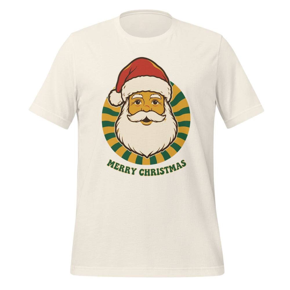 Groovy Santa retro Christmas tee — Vintage White, front