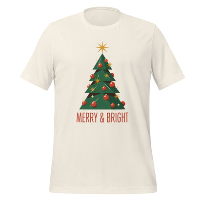 Atomic mid-century retro Christmas tree tee — Vintage White, front