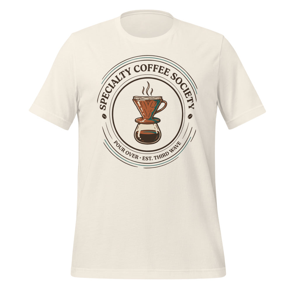 Specialty Coffee Society specialty coffee tee — Vintage White, front