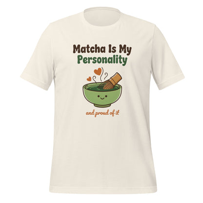 Matcha Is My Personality retro matcha tee — Vintage White, front