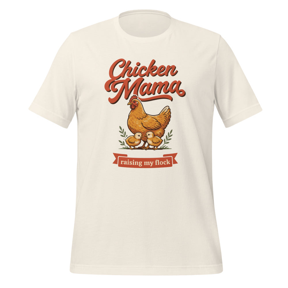 Chicken Mama raising my flock chicken keeper tee — Vintage White, front
