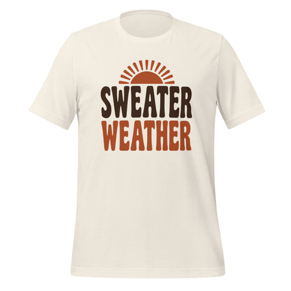 Sweater Weather retro 70s fall t-shirt — Vintage White, front