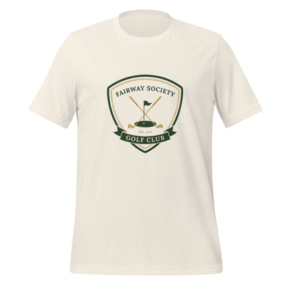 Fairway Society vintage golf club crest tee — Vintage White, front