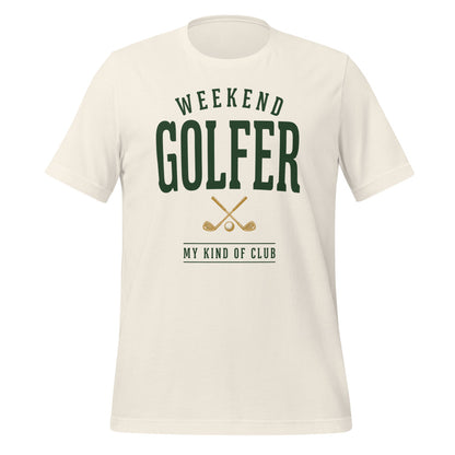 Weekend Golfer vintage golf wordmark tee — Vintage White, front