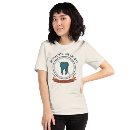 Dental Hygiene Society dental hygienist tee — Vintage White, on model