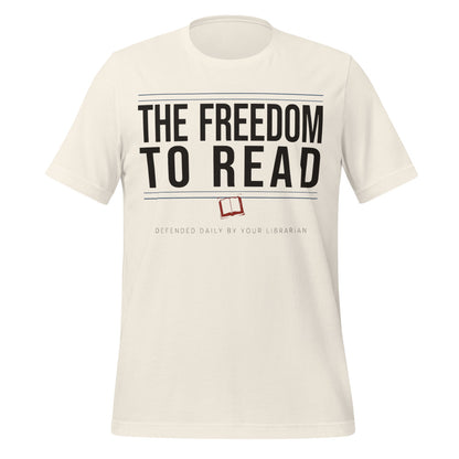 The Freedom to Read school librarian tee — Vintage White, front