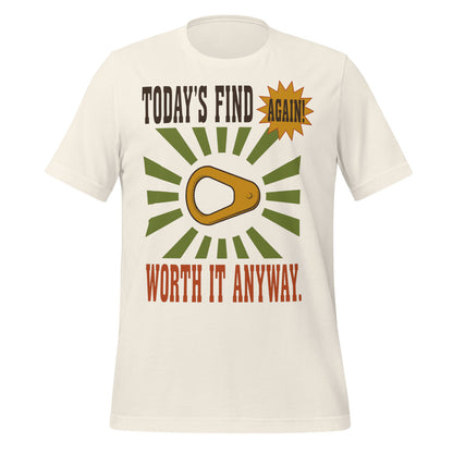 Today's Find pull tab retro metal detecting tee — Vintage White, front