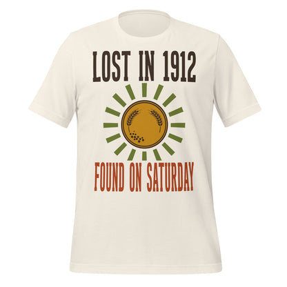 Lost in 1912 Found on Saturday retro metal detecting tee — Vintage White, front