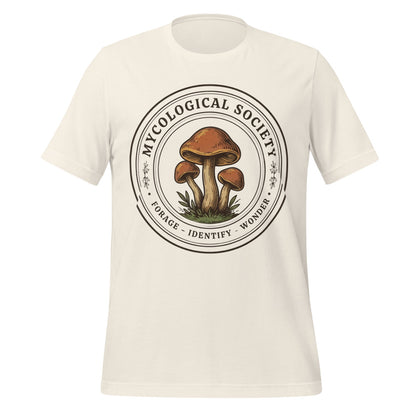 Mushroom Foraging Mycological Society vintage botanical tee — Vintage White, front
