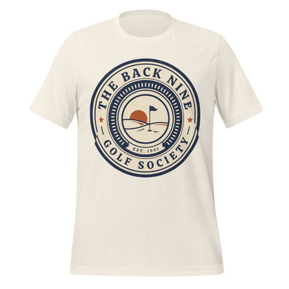 The Back Nine vintage golf roundel tee — Vintage White, front