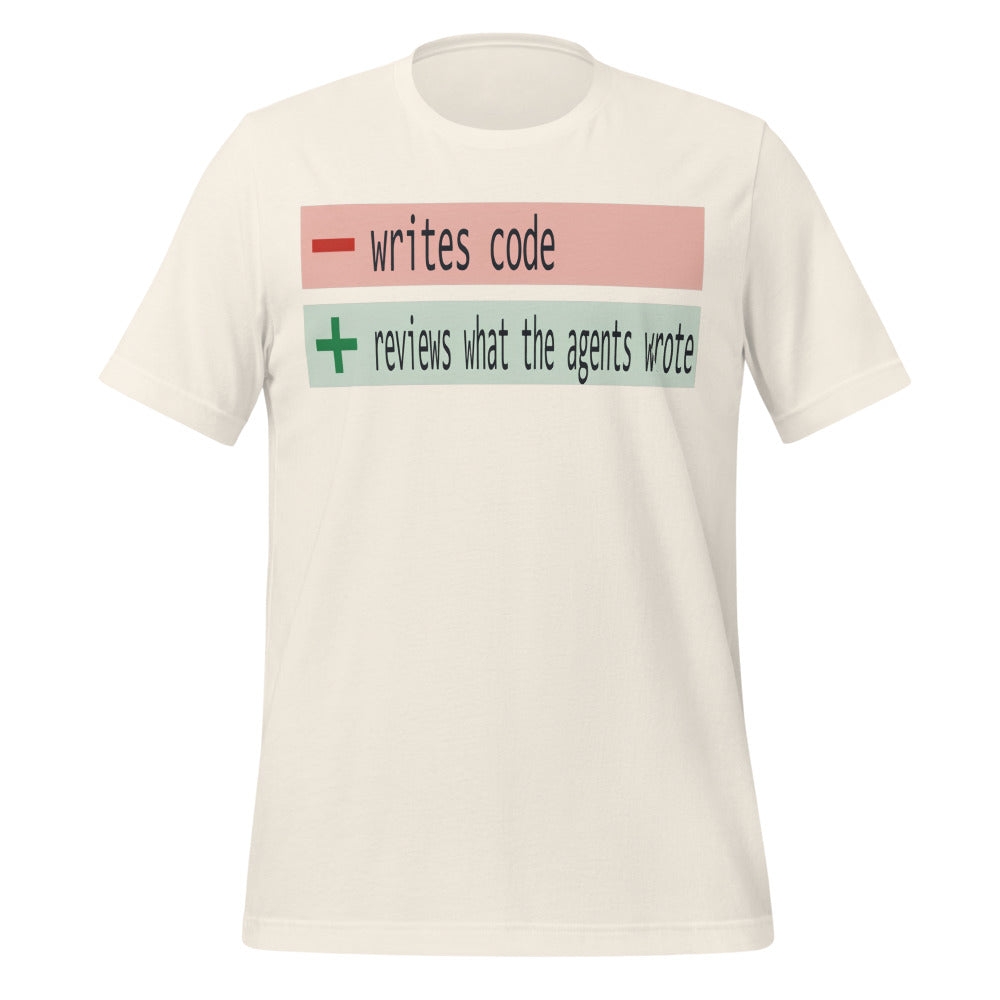 The Diff agentic AI engineer tee — Vintage White, front