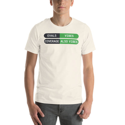 Eval Suite Vibes agentic AI engineer tee — Vintage White, on model