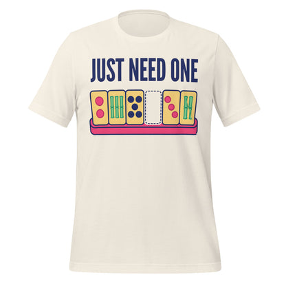 Just Need One funny mahjong tee — Vintage White, front