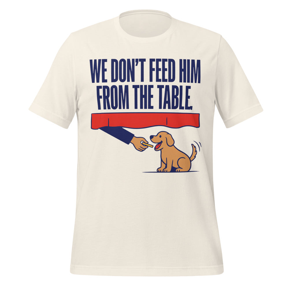 From The Table funny dog dad tee — Vintage White, front