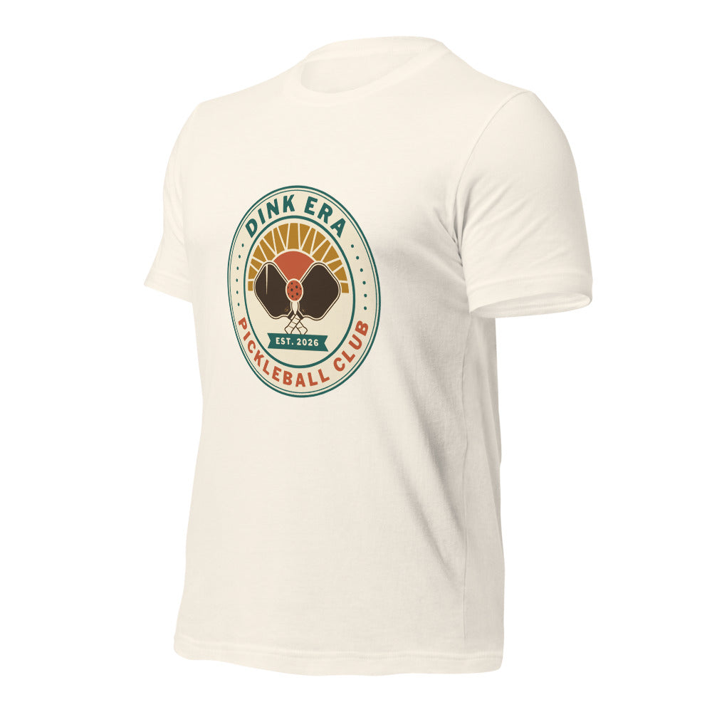 Dink Era Pickleball Club tee — Vintage White, Ghost left-front