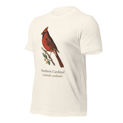 Northern Cardinal vintage field-guide tee — Vintage White, front-right
