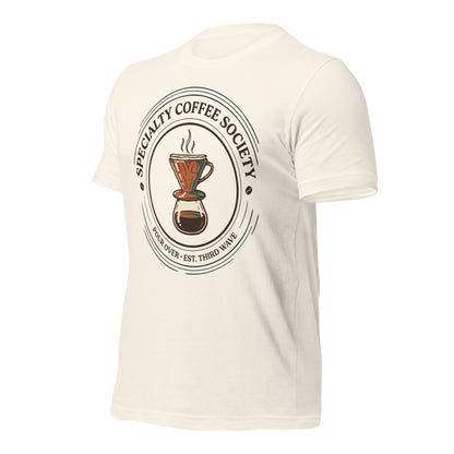 Specialty Coffee Society specialty coffee tee — Vintage White, front-right