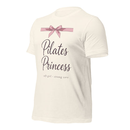 Pilates Princess coquette bow tee — Vintage White, front-right