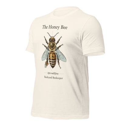The Honey Bee Apis mellifera anatomical tee — Vintage White, front-right