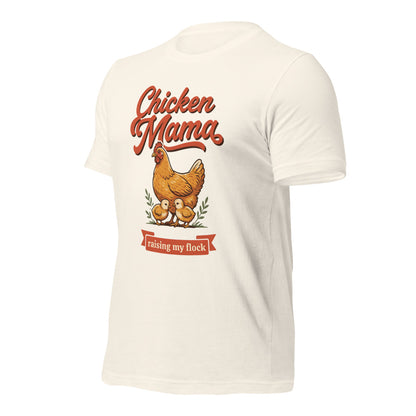 Chicken Mama raising my flock chicken keeper tee — Vintage White, front-right