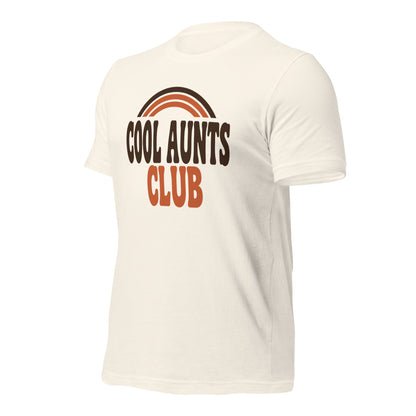 Cool Aunts Club retro groovy aunt tee — Vintage White, front-right