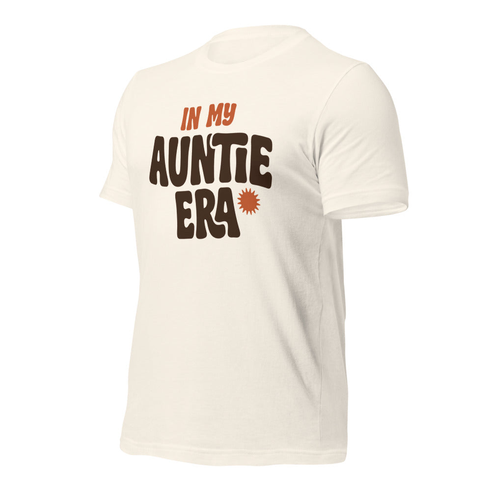 In My Auntie Era retro groovy aunt tee — Vintage White, front-right