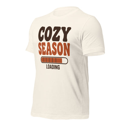 Cozy Season Loading retro 70s fall t-shirt — Vintage White, front-right