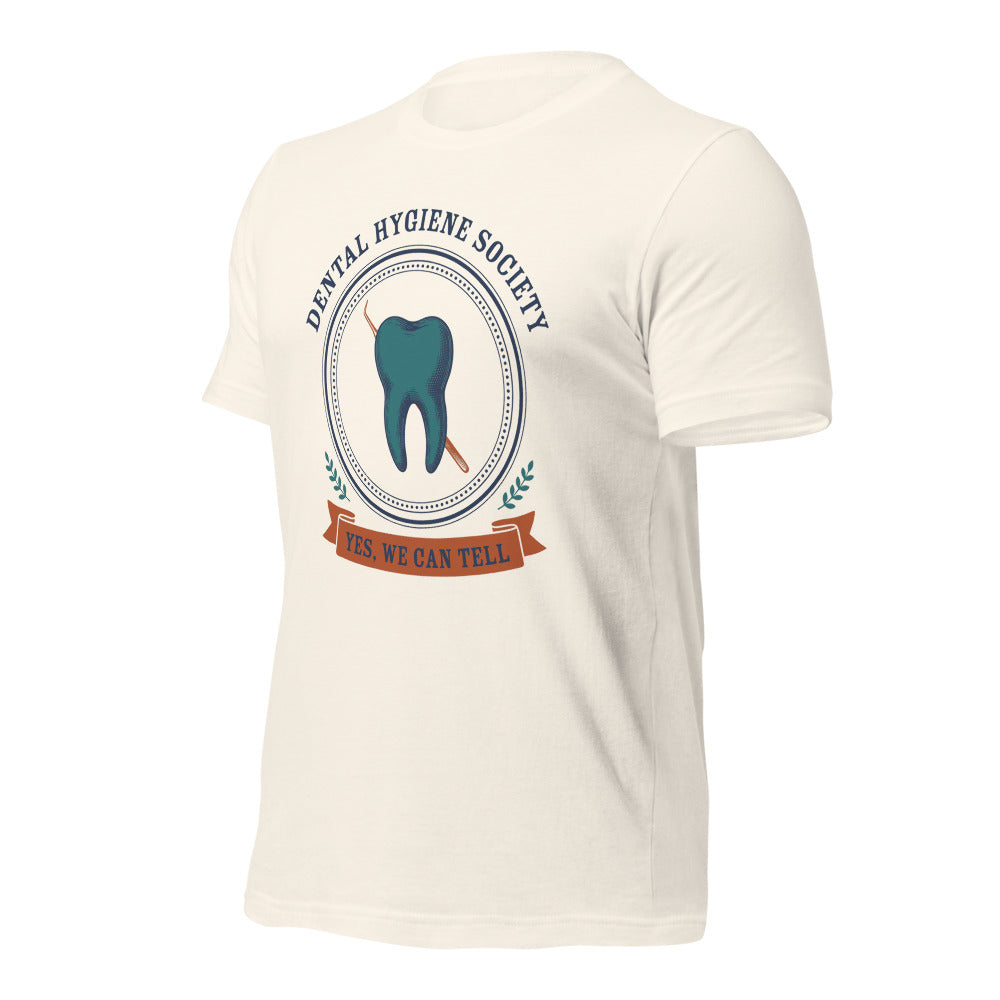 Dental Hygiene Society dental hygienist tee — Vintage White, front-right