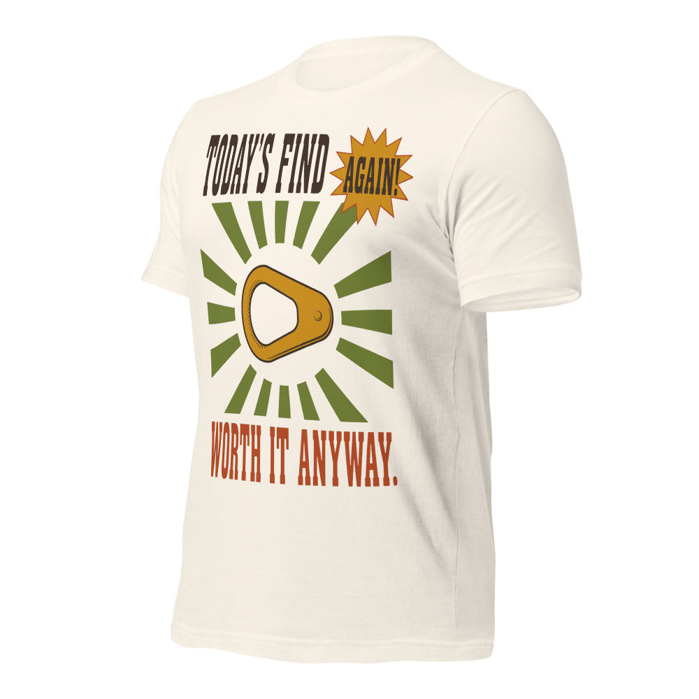 Today's Find pull tab retro metal detecting tee — Vintage White, front-right