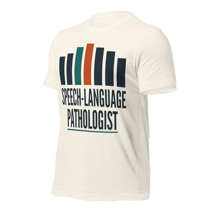 Mid-Century Clinic speech therapy tee — Vintage White, front-right