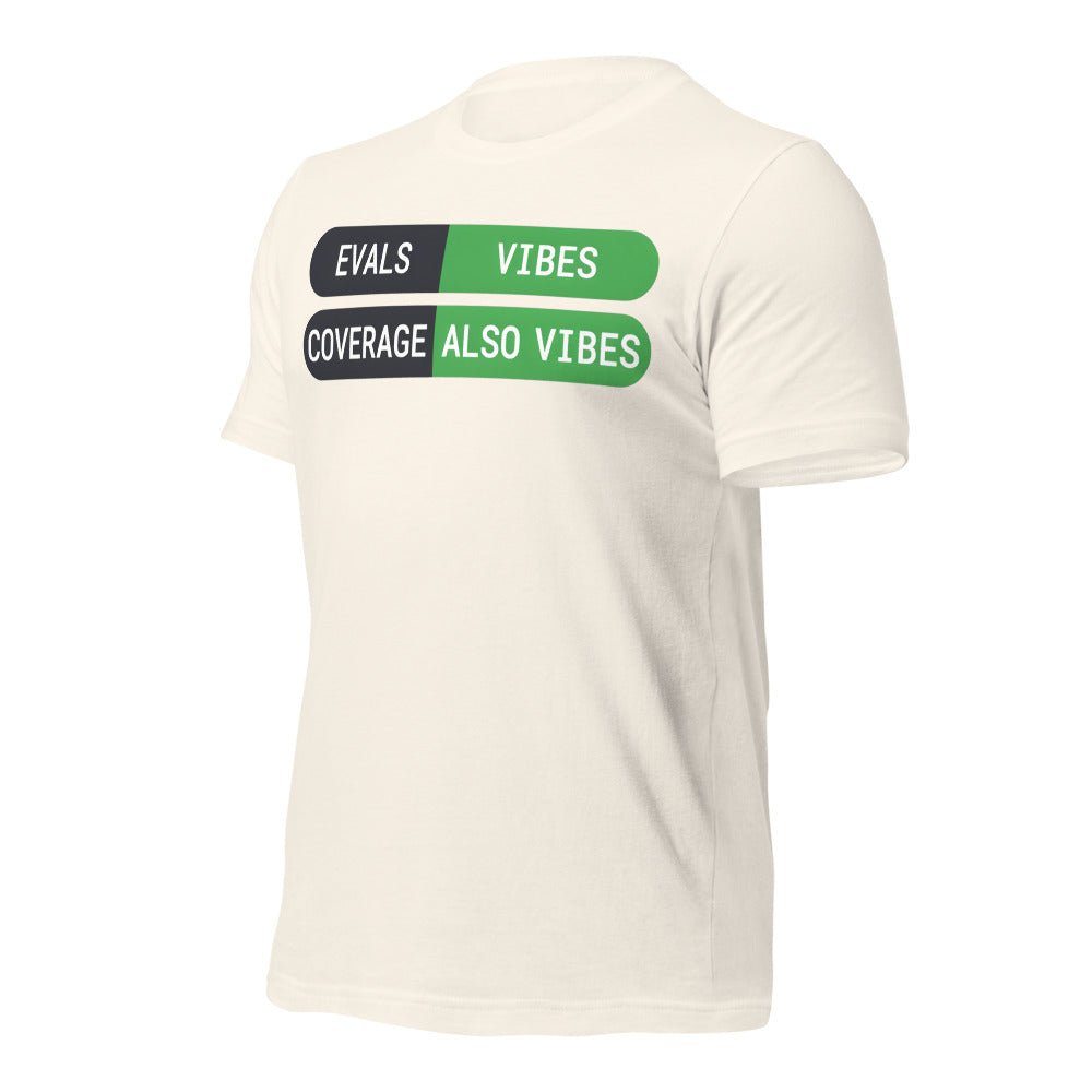 Eval Suite Vibes agentic AI engineer tee — Vintage White, front-right