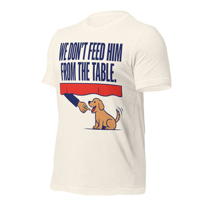 From The Table funny dog dad tee — Vintage White, front-right