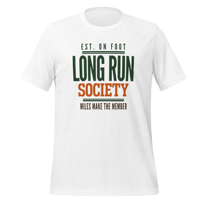 Long Run Society retro running tee — White, front