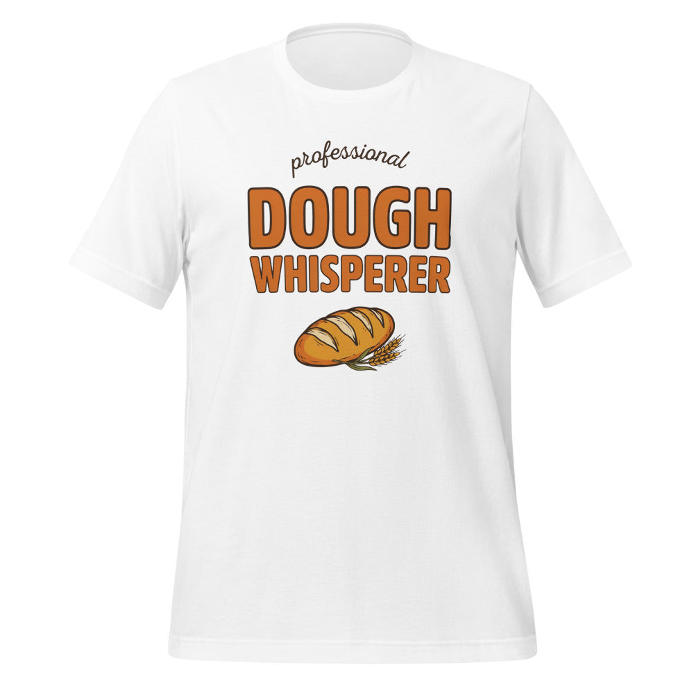 Professional Dough Whisperer funny baker tee — White, front