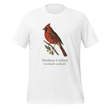 Northern Cardinal vintage field-guide tee — White, front