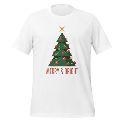 Atomic mid-century retro Christmas tree tee — White, front