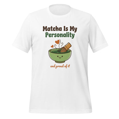 Matcha Is My Personality retro matcha tee — White, front