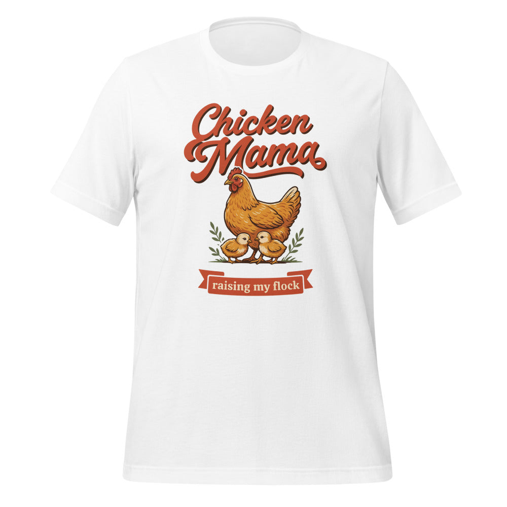 Chicken Mama raising my flock chicken keeper tee — White, front