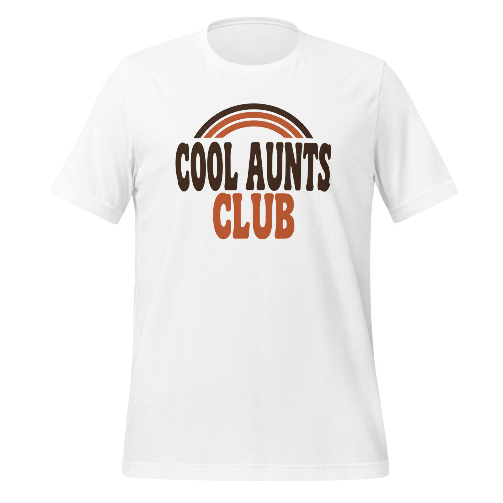 Cool Aunts Club retro groovy aunt tee — White, front