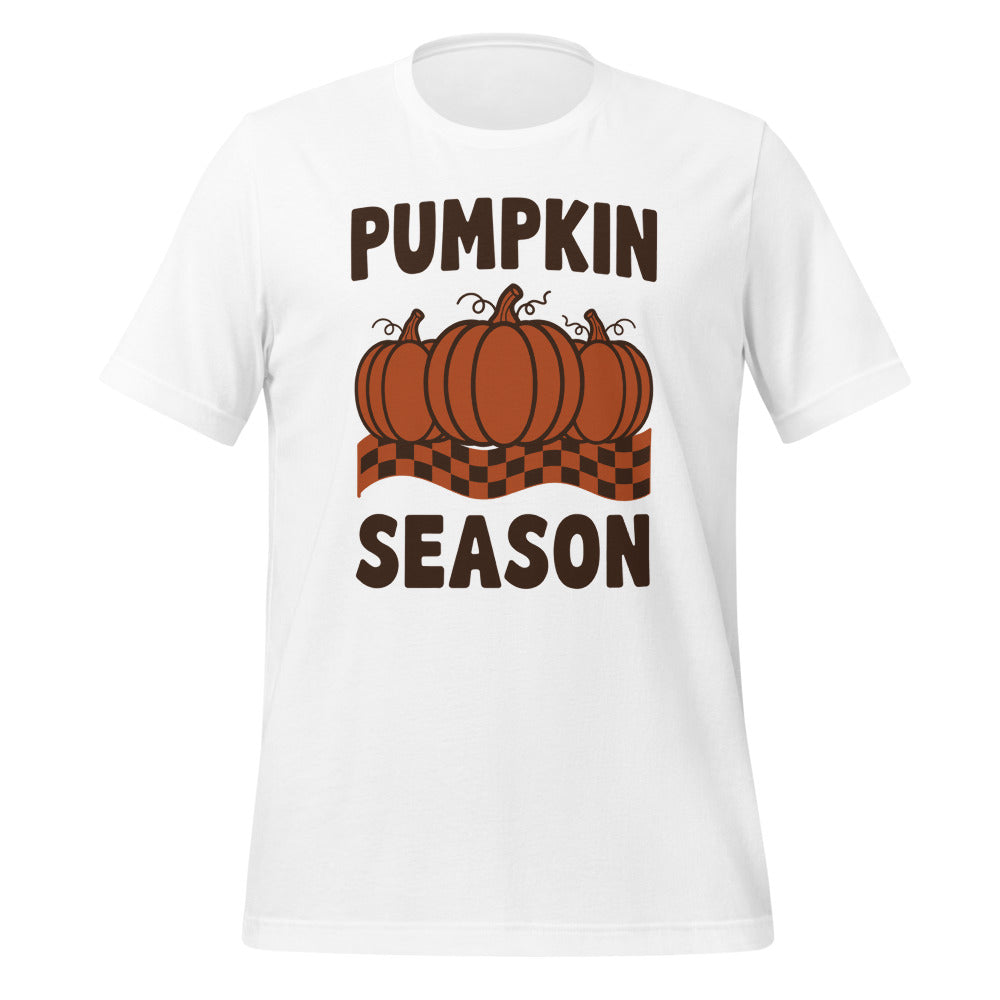 Pumpkin Season retro 70s fall t-shirt — White, front