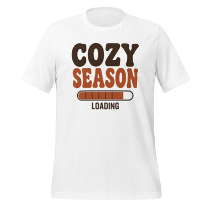 Cozy Season Loading retro 70s fall t-shirt — White, front