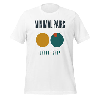 Minimal Pairs speech therapy tee — White, front