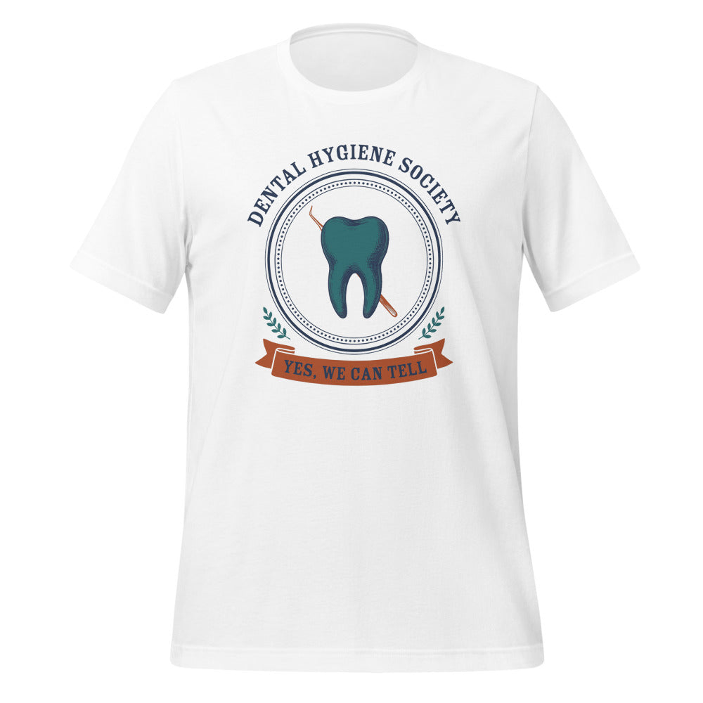 Dental Hygiene Society dental hygienist tee — White, front