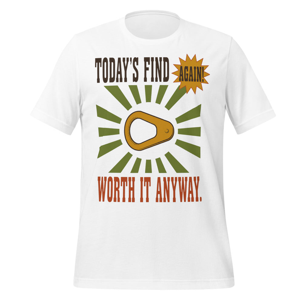 Today's Find pull tab retro metal detecting tee — White, front