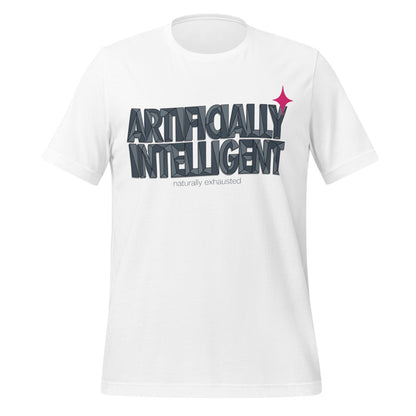 Artificially Intelligent funny AI t-shirt — White, front