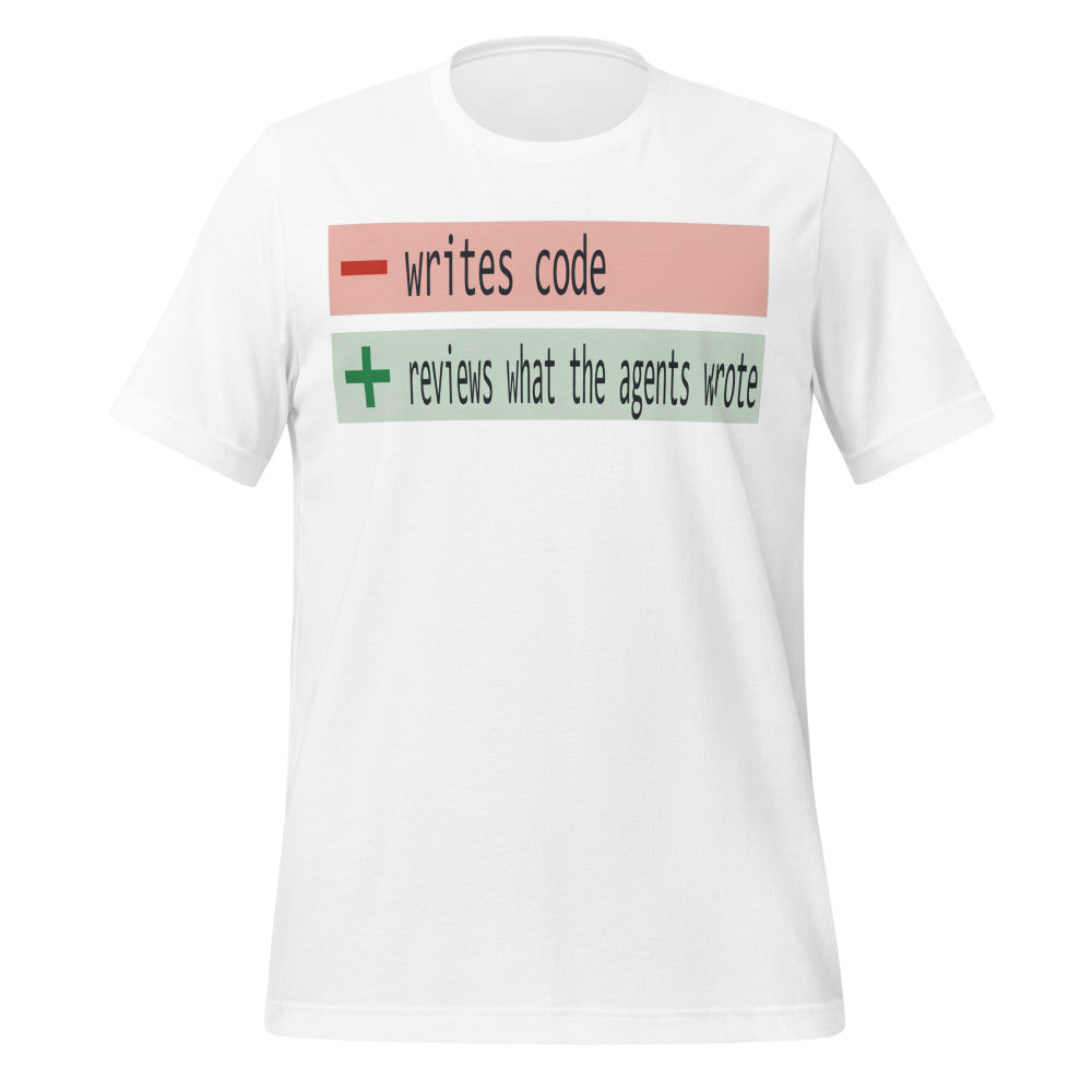 The Diff agentic AI engineer tee — White, front
